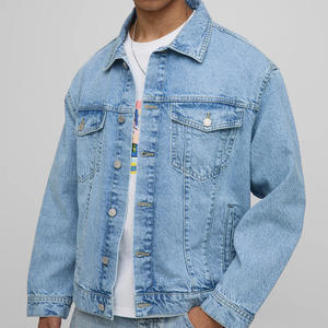 <b>Men's</b> Denim <b>Jacket</b> With <b>Sequin</b> Dot Pattern Zipper Front Turn-down Collar Casual Style Autumn Wear - Product Image 3