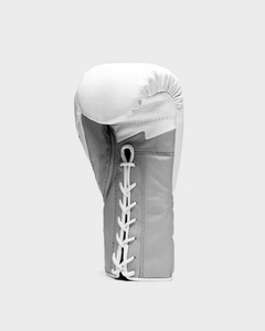 ถุงมือชกมวยสำหรับฝึกซ้อม รุ่นโปร ไวท์ ซิลเวอร์ หนังวัวแท้ สายรัดข้อมือปรับได้ รุ่น AI-BG-511 - Product Image 2