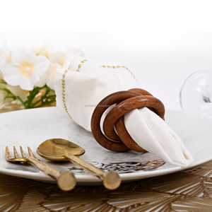 Ensemble d'anneaux à serviettes en métal entrelacés pour la décoration de table de banquet de mariage - Product Image 4