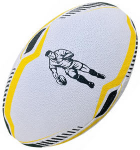 Ballon d'entraînement de rugby personnalisé de haute qualité avec logo imprimé, fabriqué en caoutchouc, directement de l'usine à prix de gros - Product Image 2