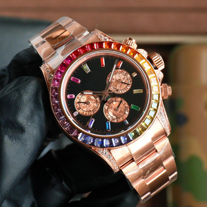 Reloj de Buceo Automático Mecánico de Lujo para Hombre con Moissanita, Correa de Acero Inoxidable, Cristal de Zafiro en Tono Dorado Metálico, Resistente al Agua 10m - Product Image 2