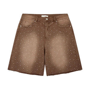 Custom Rhinestone Denim Shorts for <b>Men</b> Embellished Stylish <b>Jean</b> Shorts - Premium Streetwear Summer Fashion Shorts For <b>Men</b> - Product Image 1