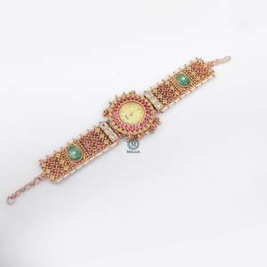 Sana Antique Designer Brass Watch Bracelet - Product Image 4