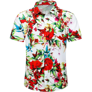 Camisa Hawaiana Extra Grande para Hombre, Estampado de Palmeras, Verano, Playa, Manga Corta, con Botones - Product Image 1