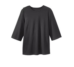 Blouse médicale personnalisée pour femme, col rond, manches 3/4, uniforme d'infirmière, tenue de travail pour hôpital, clinique, soins de santé, respirante, extensible, OEM - Product Image 2