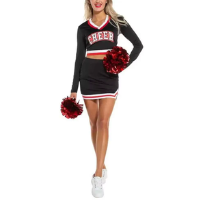 High Quality Quick Dry Women Cheerleading Uniform Light Weight Solid Color Cheerleading Uniform For Sale - Product Image 1