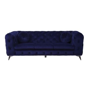 Divano Atronia in Velluto Blu per Soggiorno - Product Image 5