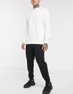 Men's Black Sweatpants <b>Elastic</b> <b>Waist</b> Side Pockets Casual Midweight Cotton Knitted Autumn Wear - Product Image 1