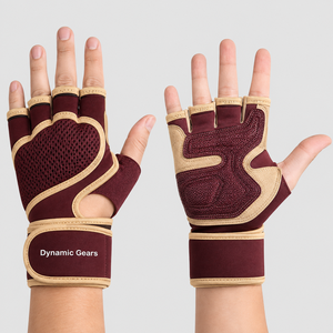 Men Women Workout Wrist Support Anti-Slip Feature Bodybuilding Custom Logo Neoprene Fingerless Gym <b>Gloves</b> for Closure - Product Image 6