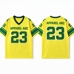 Maillot de sport en mesh jaune personnalisé par sublimation, 23, unisexe, style universitaire, fournisseur en gros - Product Image 1