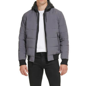 Wholesale High Quality 100% Polyester Canvas Stand Collar Zipper Solid Color Men's Front Breathable Warm Casual Winter <b>Jacket</b> - Product Image 4