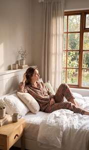 Conjunto de Pijama de Algodón para Mujer, Estampado Floral, Camiseta con Botones, Manga Corta, Ropa de Dormir de Verano, Ropa de Estar por Casa - Product Image 6