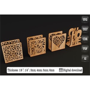 Soporte para caja de pañuelos de madera con diseño de corte láser, soporte decorativo moderno independiente para uso en mesa del hogar - Product Image 4