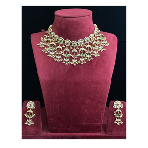 Top Selling Traditional Kundan Choker Necklace Set with Earrings for <b>Bridal</b> and Festive Wear - Product Image 2
