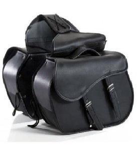 Ensemble de sacoches de selle de moto en cuir PU, sac de voyage de bagage de moto - Product Image 1