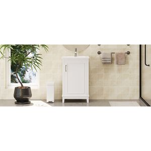 Modern 20 Inch <b>Small</b> Bathroom Vanity <b>Cabinet</b> with 1 Soft Close Door 20*15.5*33.3 Inches Ample <b>Storage</b> Ceramic Basin - Product Image 5