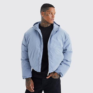 Polyester Puffer <b>Jacket</b> Regular Fit <b>Plus</b> <b>Size</b> Long Sleeve Comfortable Streetwear Fashionable Plain Front Breathable <b>Waterproof</b> - Product Image 1