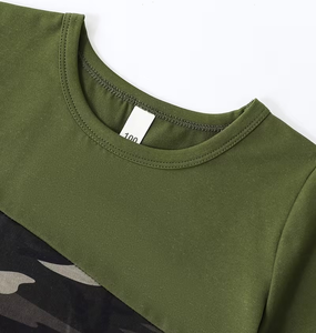 Boys Camouflage Patchwork Jersey Material Casual Style Short Sleeve T-Shirt and Shorts Set for Summer Outdoor - Product Image 4