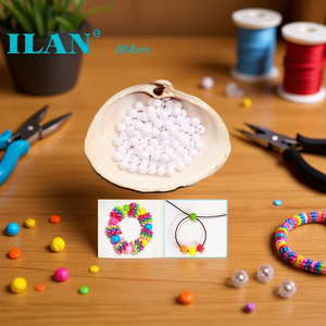 ILAN Perline Bianche 6mm per Gioielli e Artigianato - Product Image 3