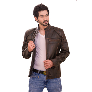 Chaqueta de cuero para hombre de diseño personalizado OEM, ropa de hombre de la mejor calidad, ropa de invierno con cierre de cremallera, chaquetas de cuero en oferta. - Product Image 4