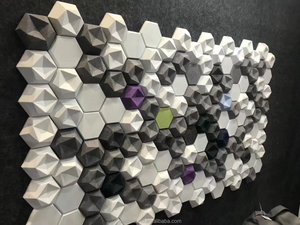 Deco âm thanh <span class=keywords><strong>3D</strong></span> hình lục giác Pet Acoustic tường bảng cách âm trang trí cảm thấy Hội Đồng Quản Trị - Product Image 2