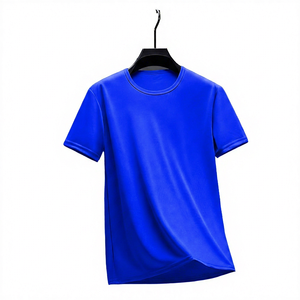 Men's Gray Short Sleeve O-Neck T-Shirt Slim Fit Casual Print 100% Polyester Breathable Jersey <b>Knitted</b> Fabric - Product Image 6
