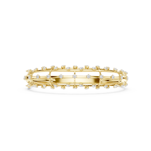 Multi Row Cage Diamond <b>Gold</b> <b>Bangle</b> 9K 10K 14K 18K <b>Solid</b> Yellow <b>Gold</b> Lab Grown CVD Diamond VVS DEF Openwork Lattice Bracelets - Product Image 1