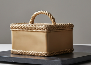 Unique Braided Rope Handle <b>Gold</b> Date And Dry Fruit Storage Box Luxury Snack Organizer Festive Gift Tin Container Wedding - Product Image 5