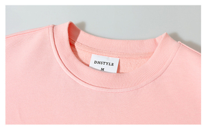 เสื้อสเวตเชิ้ตคอกลมโอเวอร์ไซส์แบบยูนิเซ็กซ์ สีพื้น ผ้าถัก แขนยาว สวมใส่สบายๆ สำหรับฤดูใบไม้ร่วง ผลิตจากผ้าฝ้าย 100% ย้อมสีพื้น - Product Image 2
