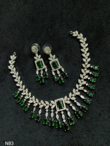 Classic American Diamond Bridal Jewelry Set Two-Piece <b>Necklace</b> <b>and</b> <b>Earrings</b> for Wedding Fashionable Classic Style - Product Image 3