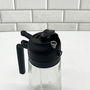 Bouteille d'huile en verre double usage la plus vendue avec <span class=keywords><strong>bouchon</strong></span> à vis et bec verseur noir pour la cuisine - Product Image 5
