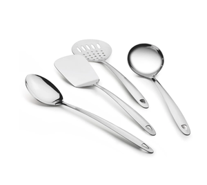 Ensemble d'ustensiles de cuisine en acier inoxydable, 4 pièces, comprenant spatules, cuillère, cuillère à frire, ensemble de couverts à prix avantageux - Product Image 1