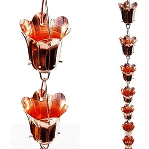 โซ่ระบายน้ำฝนโลหะทนทาน ดีไซน์หรูหราทันสมัย ปรับแต่งได้ ใช้ตกแต่งรางน้ำกลางแจ้ง สวนหย่อม น้ำตกประดับตกแต่งบ้านและลานบ้าน - Product Image 5