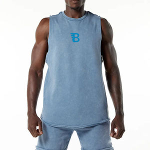 Camiseta Deportiva sin Mangas para Hombre, Elegante, de Poliéster/Algodón, Secado Rápido y Transpirable, Ropa de Gimnasio para Verano - Product Image 1