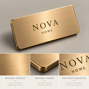 Placa de Metal con Logotipo Personalizado, Placa de Identificación Grabada en Relieve para Marcas de Muebles, Acabado Personalizado OEM - Product Image 5