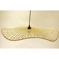 Lampe de plafond de style campagnard, tissage en bambou, lustre simple et créatif pour la décoration de café, restaurant, éclairage suspendu pour la pièce