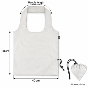 Bolsa de Compras Plegable de Algodón, 180 GSM, Natural, 40 x 38 cm, Asa para Llevar al Hombro, Lisa, Reutilizable, Logotipo Personalizado, Venta al Por Mayor, Marca Privada - Product Image 2