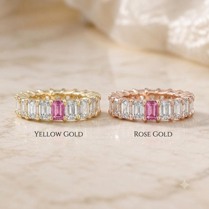 High Quality Moissanite Emerald Cut Full Eternity Band <b>Ring</b> 925 Silver With Rhodium Plated Wedding Gift for Lovers - Product Image 4