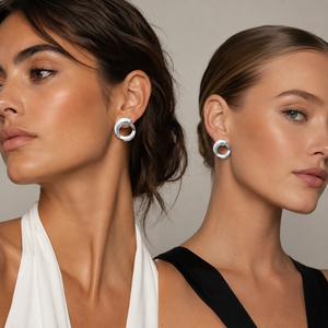 Pendientes Circulares Geométricos Plateados de Lujo para Mujer, Clásicos, Modernos, en Capas, para Fiestas, Joyería de Moda al por Mayor - Product Image 5