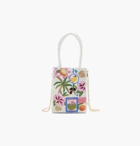 Sac à main brodé à la main, imprimé léopard, orné de perles, avec chaîne bandoulière, pochette pour femme - Product Image 1