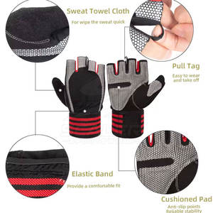 Gants de sport respirants en néoprène à demi-doigts avec lacets pour l'entraînement en salle, la musculation et la performance sportive - Product Image 2