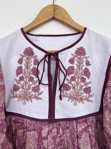 Vestido largo de algodón con estampado paisley para mujer, manga 3/4, cuello con lazo, estilo bohemio, para verano, fiestas, holgado, para picnic y vacaciones. - Product Image 2