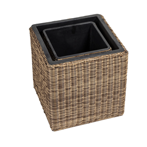 Natural Rattan <b>Planter</b> with <b>Plastic</b> Liner, Boho Home Decor Indoor Outdoor Garden Flower Pot, Wholesale Vietnam Factory - Product Image 5