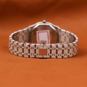 Reloj de Pulsera de Moissanita Brillante de Primera Calidad con Diseño de Joyería Hecha a Mano con Piedras Completas para Hombres y Mujeres, Estilo Hip Hop, Moderno - Product Image 5