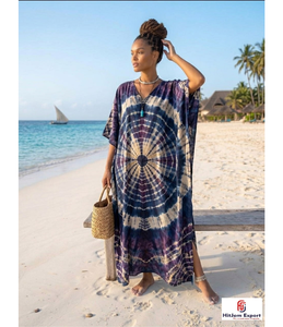 Printed <b>Kaftan</b> Dress for Women Loose Comfortable <b>Beach</b> Wear Stylish Lightweight Fabric Bulk Order Manufacturer - Product Image 1