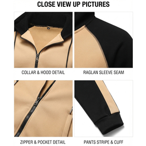 New Warm <b>Plus</b> <b>Size</b> Men Winter Sport <b>Jogger</b> Tracksuit With Zipper Custom Logo Four-way Stretch Fleece Fabric Cheap Tracksuit Men - Product Image 5