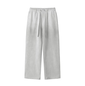 CUSTOM Men's Sporty Baggy Wide Leg <b>Trousers</b> <b>Elastic</b> <b>Waist</b> Acid Wash Breathable Eco-Friendly Polyester/Cotton Relaxed Fit - Product Image 3