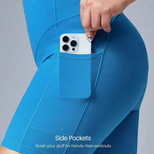Shorts de yoga taille haute pour femmes, respirants, à séchage rapide, en Spandex/Coton, personnalisables, pour la vente au détail - Product Image 2