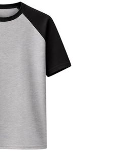 Camiseta de Manga Raglán Gris y Negra para Hombre, Cuello Redondo, Informal, Verano, Transpirable, Mezcla de Algodón, Suave, Cómoda, Ligera, para Uso Diario - Product Image 4