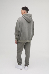 Survêtement vintage surdimensionné personnalisé pour homme en molleton de coton avec impression de numéro, ensemble deux pièces (hoodie et pantalon de jogging) - Fournisseur ODM - Product Image 3